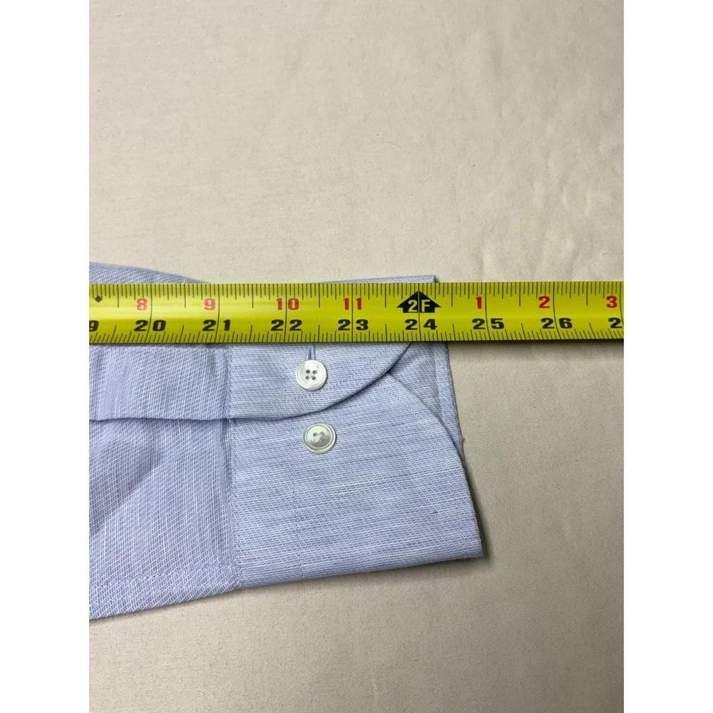 NWT Banana Republic Slim Fit Mens S Light Blue Linen Cotton Blend‎ Button Down
